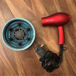BabylissPRO TT Tourmaline Titanium Travel Dryer (Red)